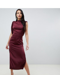 Темно-красное сатиновое платье-футляр от Asos Tall