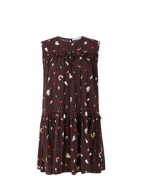 Темно-красное свободное платье с принтом от Vivetta