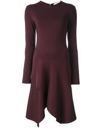 Темно-красное шелковое платье-миди от Givenchy