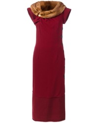 Темно-красное шелковое платье от Christian Dior