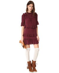 Темно-красное шелковое платье от Ulla Johnson