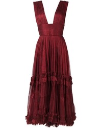 Темно-красное шелковое платье от Maria Lucia Hohan