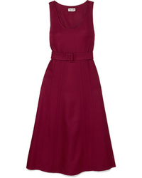 Темно-красное шерстяное платье-миди от Paul & Joe