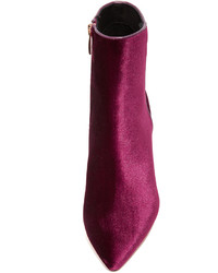 Темно-красные бархатные ботильоны от Steven
