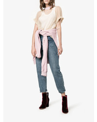 Темно-красные бархатные ботильоны от Gianvito Rossi