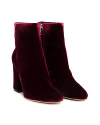 Темно-красные бархатные ботильоны от Gianvito Rossi