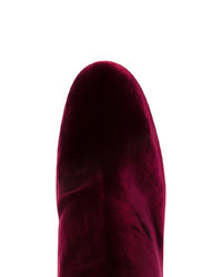Темно-красные бархатные ботильоны от Gianvito Rossi
