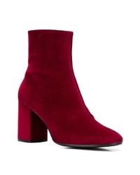 Темно-красные бархатные ботильоны от Balenciaga
