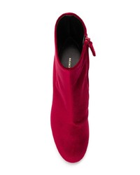 Темно-красные бархатные ботильоны от Balenciaga