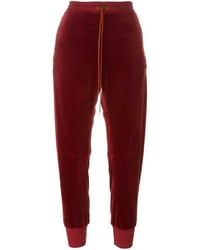 Женские темно-красные бархатные брюки от Chloé