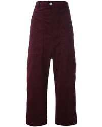 Женские темно-красные бархатные брюки от JULIEN DAVID