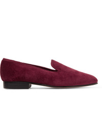 Мужские темно-красные бархатные лоферы от George Cleverley