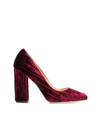 Темно-красные бархатные туфли от Chloe Gosselin