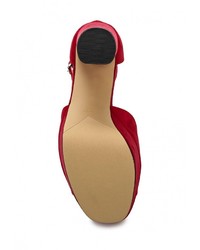 Темно-красные босоножки на каблуке от Mango
