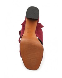 Темно-красные босоножки на каблуке от Topshop