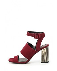 Темно-красные босоножки на каблуке от Topshop