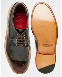 Темно-красные броги от Grenson