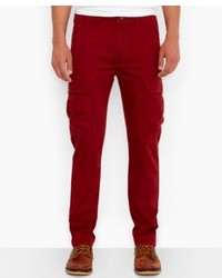 Темно-красные брюки карго