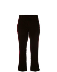 Темно-красные брюки-клеш от Saint Laurent