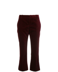Темно-красные брюки-клеш от Saint Laurent