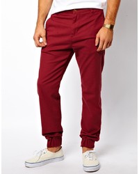 Темно-красные брюки чинос от Asos
