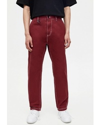 Темно-красные брюки чинос от Pull&Bear