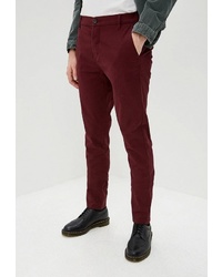 Темно-красные брюки чинос от Topman