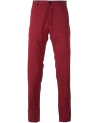 Темно-красные брюки чинос