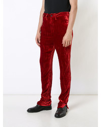 Мужские темно-красные брюки от Ann Demeulemeester