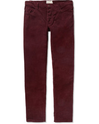 Мужские темно-красные вельветовые джинсы от Oliver Spencer