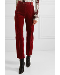 Женские темно-красные вельветовые классические брюки от Chloé