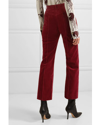 Женские темно-красные вельветовые классические брюки от Chloé