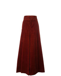 Темно-красные вельветовые широкие брюки от Marni