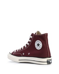 Мужские темно-красные высокие кеды из плотной ткани от Converse