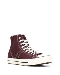 Мужские темно-красные высокие кеды из плотной ткани от Converse