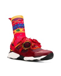 Женские темно-красные высокие кеды от Carven