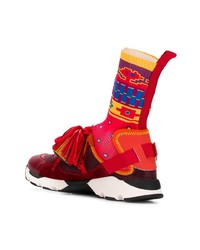 Женские темно-красные высокие кеды от Carven