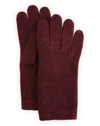 Темно-красные вязаные перчатки