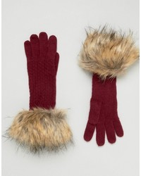 Женские темно-красные вязаные перчатки от Alice Hannah