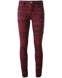 Женские темно-красные джинсы с принтом от EACH X OTHER