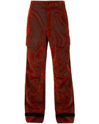 Мужские темно-красные джинсы с принтом от RtA