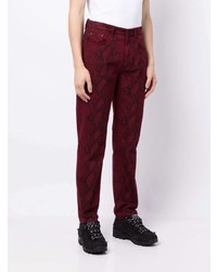 Мужские темно-красные джинсы с принтом от Alexander Wang