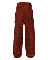 Мужские темно-красные джинсы с принтом от RtA