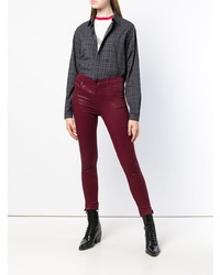 Темно-красные джинсы скинни от J Brand