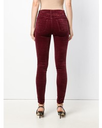 Темно-красные джинсы скинни от J Brand