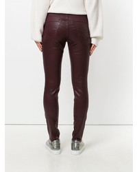 Темно-красные джинсы скинни от AG Jeans