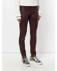 Темно-красные джинсы скинни от AG Jeans