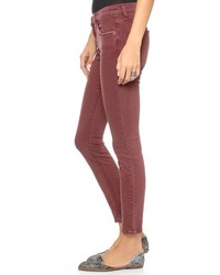 Темно-красные джинсы скинни от Current/Elliott