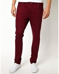 Мужские темно-красные джинсы от Asos