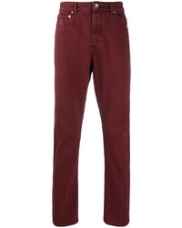 Мужские темно-красные джинсы от Brunello Cucinelli